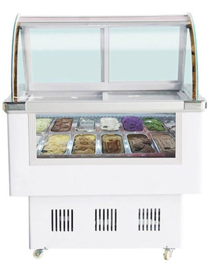 Chef AAA - 1.4BDQ, Commercial 52" 14 Pans Gelato Display Freezer Case - 1.4BDQ