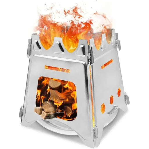 Portable Camping Wood Stove with Stainless Steel Folding Lightweight