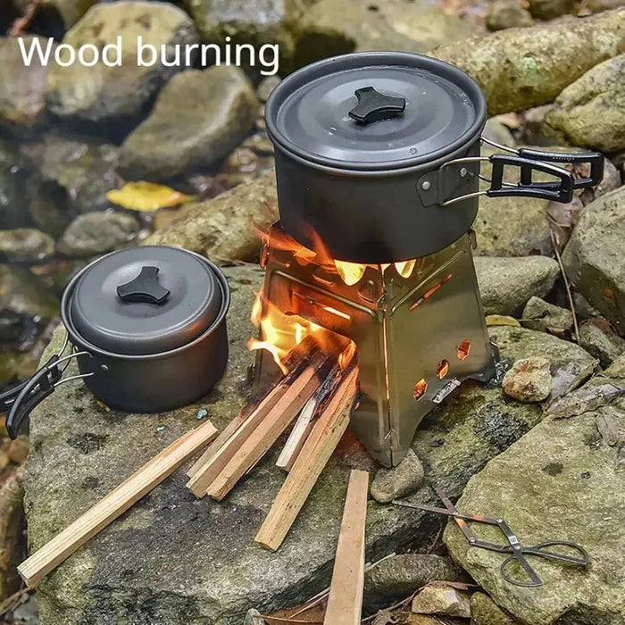 Portable Camping Wood Stove with Stainless Steel Folding Lightweight