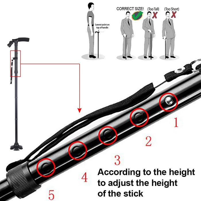 Portable Walking Cane with LED