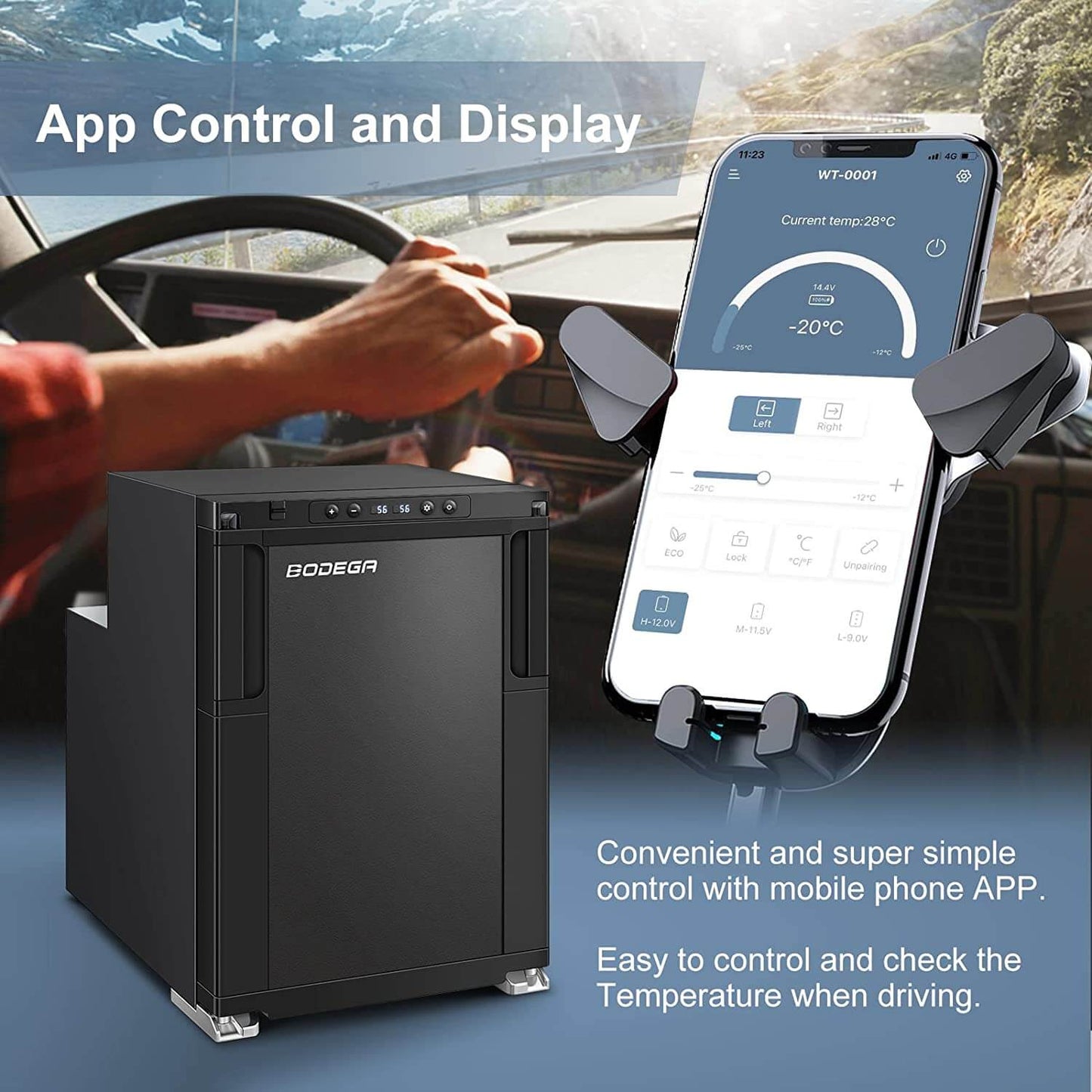 BODEGA 12 Volt RV Refrigerator 45L/1.6cu.ft RV Fridge and Freezer - R50