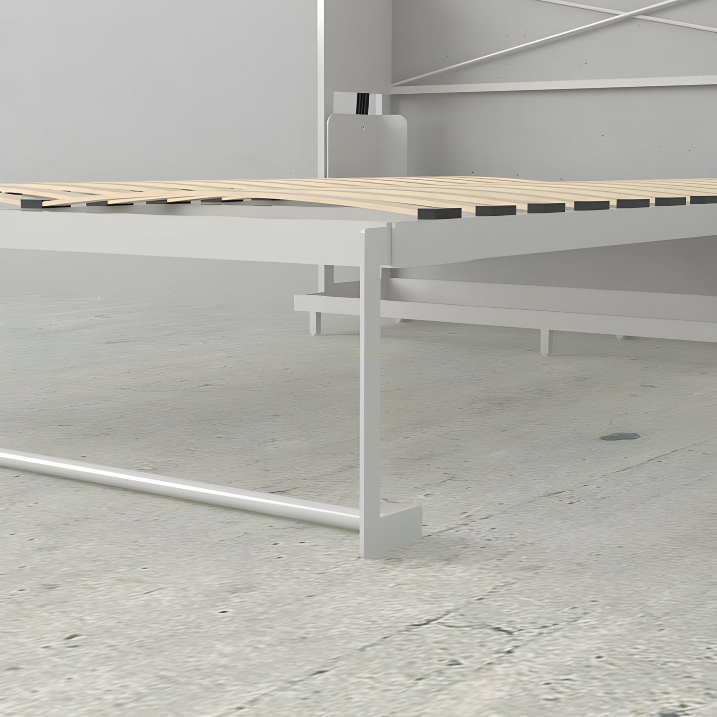 Queen Murphy Bed, Vertical, White by Leto Muro
