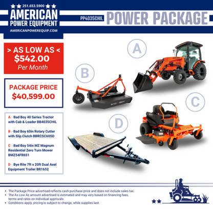 Bad Boy PP4035CHIL 40 Series Tractor with Cab Power Package