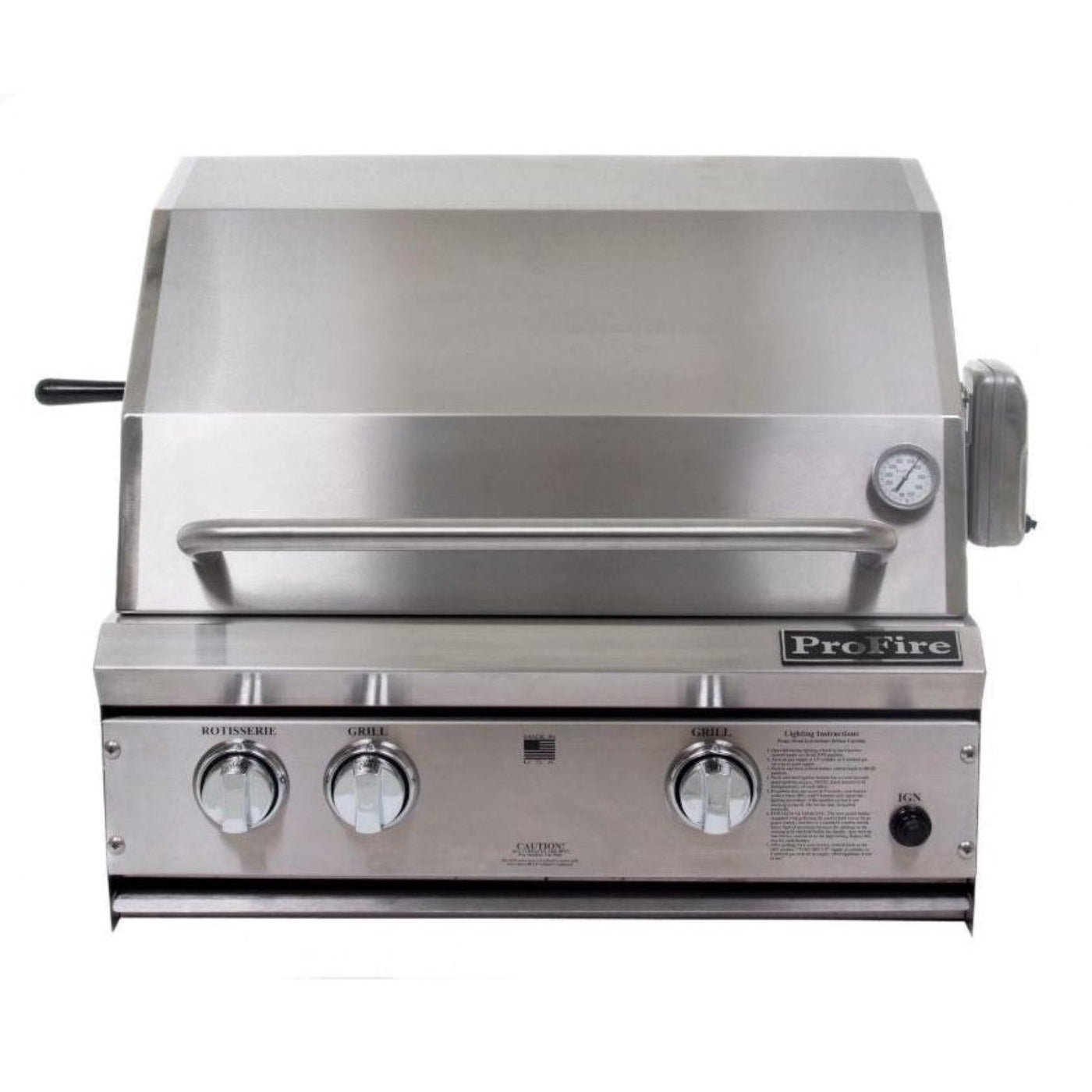 ProFire Briquette Series 27-Inch Built-In Grill With Rotisserie - BQPF27R-P