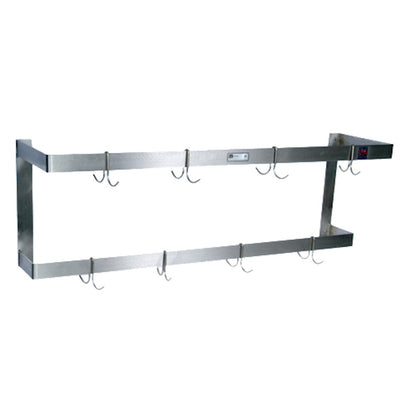 John Boos PRW22 Wall Mount 60" Double Bar Pot Rack