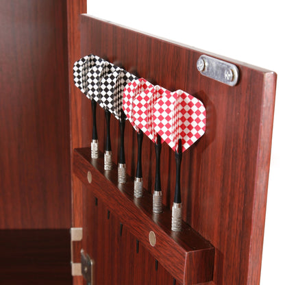 Hathaway Outlaw Free Standing Cherry Dartboard Cabinet Set - BG1040