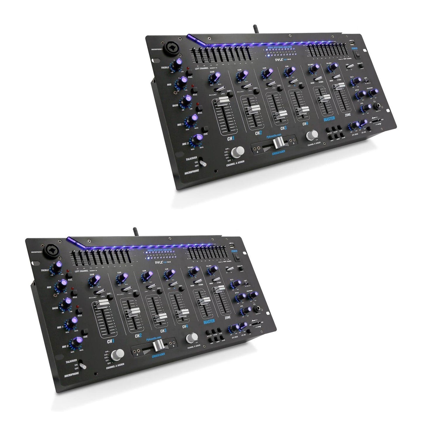 Pyle PYD1964B.5 6 Channel Bluetooth DJ Studio Audio Board Mixer System (2 Pack) - 219158