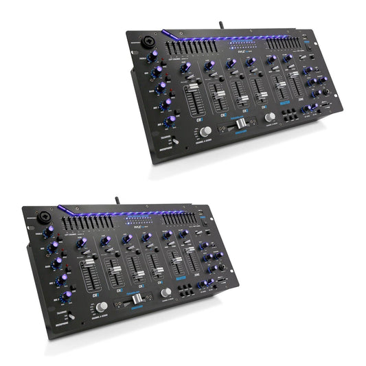 Pyle PYD1964B.5 6 Channel Bluetooth DJ Studio Audio Board Mixer System (2 Pack) - 219158