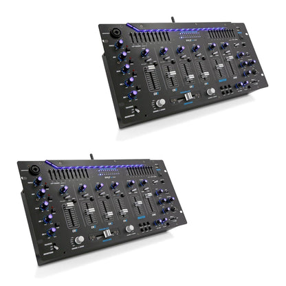 Pyle PYD1964B.5 6 Channel Bluetooth DJ Studio Audio Board Mixer System (2 Pack) - 219158