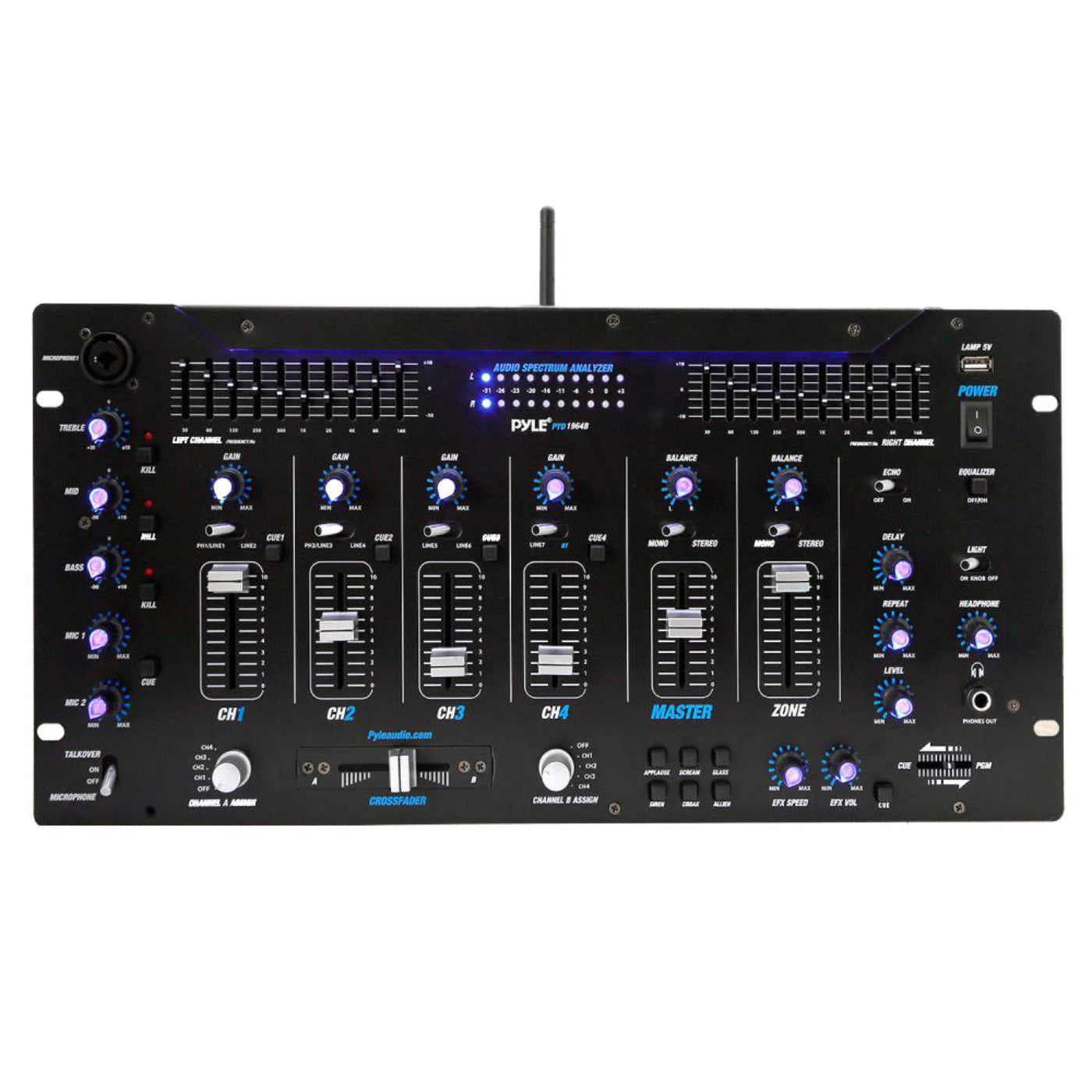 Pyle PYD1964B.5 6 Channel Bluetooth DJ Studio Audio Board Mixer System (2 Pack) - 219158