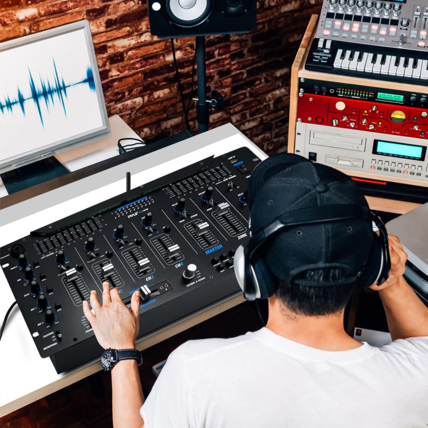 Pyle PYD1964B.5 6 Channel Bluetooth DJ Studio Audio Board Mixer System (2 Pack) - 219158