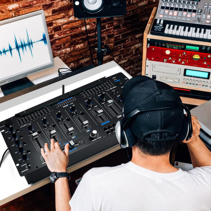 Pyle PYD1964B.5 6 Channel Bluetooth DJ Studio Audio Board Mixer System (2 Pack) - 219158