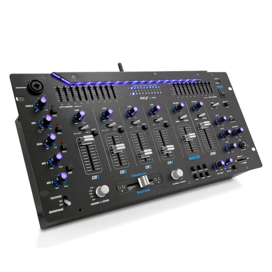 Pyle PYD1964B.5 6 Channel Bluetooth DJ Studio Audio Board Mixer System (2 Pack) - 219158