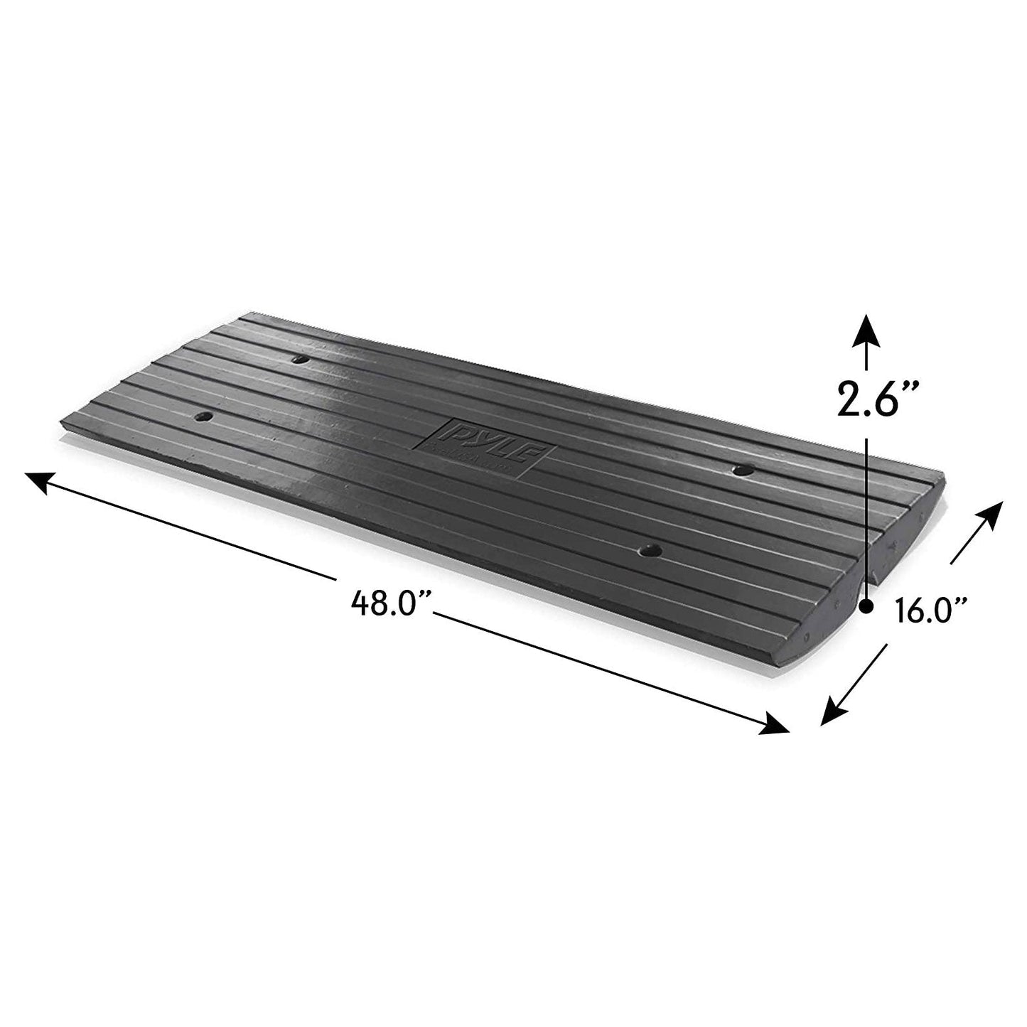 Pyle Car/Truck Rubber Curbside Driveway Ramp Threshold Bridge Track (4 Pack) - 221456