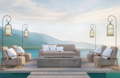 PyroMania Fire - Alchemy Rectangle Concrete Fire Pit Table - AL-CH-LP