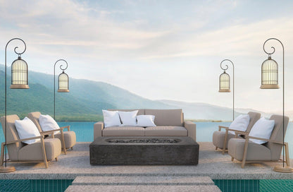 PyroMania Fire - Alchemy Rectangle Concrete Fire Pit Table - AL-CH-LP