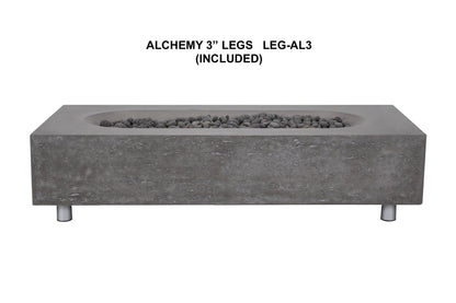 PyroMania Fire - Alchemy Rectangle Concrete Fire Pit Table - AL-CH-LP