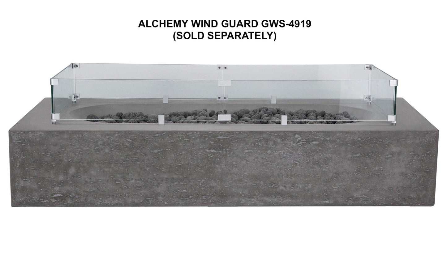PyroMania Fire - Alchemy Rectangle Concrete Fire Pit Table - AL-CH-LP