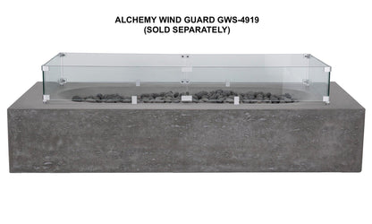 PyroMania Fire - Alchemy Rectangle Concrete Fire Pit Table - AL-CH-LP