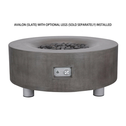 PyroMania Fire - Avalon Round Concrete Fire Pit Table - AV-CH-NG