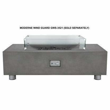 PyroMania Fire - Moderne Rectangle Concrete Fire Pit Table - MO-CH-LP