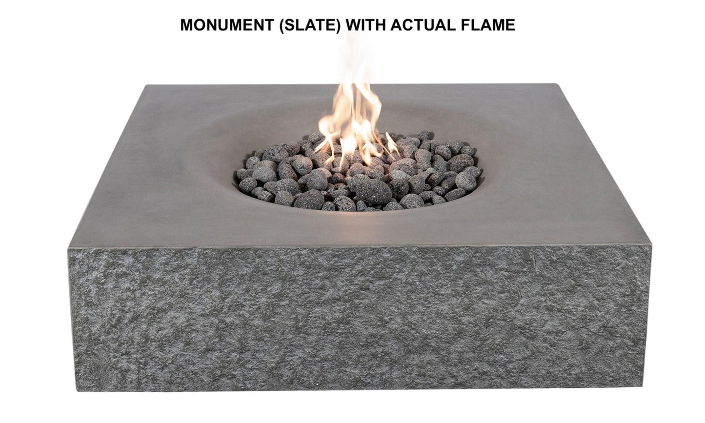 PyroMania Fire - Monument Square Concrete Fire Pit Table - MN-CH-LP