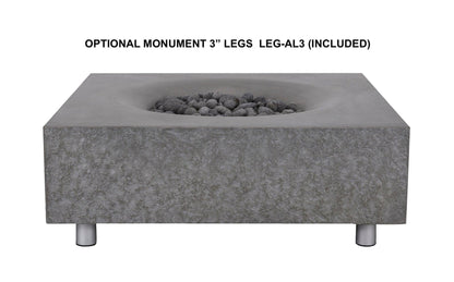 PyroMania Fire - Monument Square Concrete Fire Pit Table - MN-CH-LP