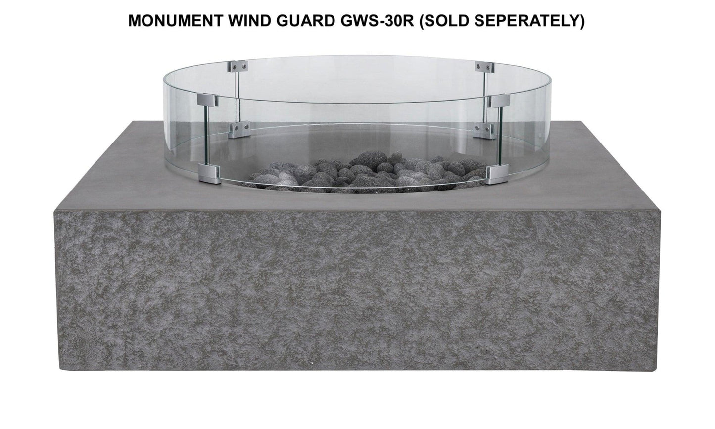 PyroMania Fire - Monument Square Concrete Fire Pit Table - MN-CH-LP