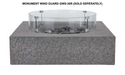 PyroMania Fire - Monument Square Concrete Fire Pit Table - MN-CH-LP