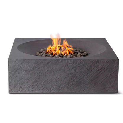 PyroMania Fire - Paloma Square Concrete Fire Pit Table - PA-CH-LP