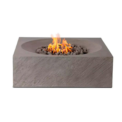 PyroMania Fire - Paloma Square Concrete Fire Pit Table - PA-CH-LP