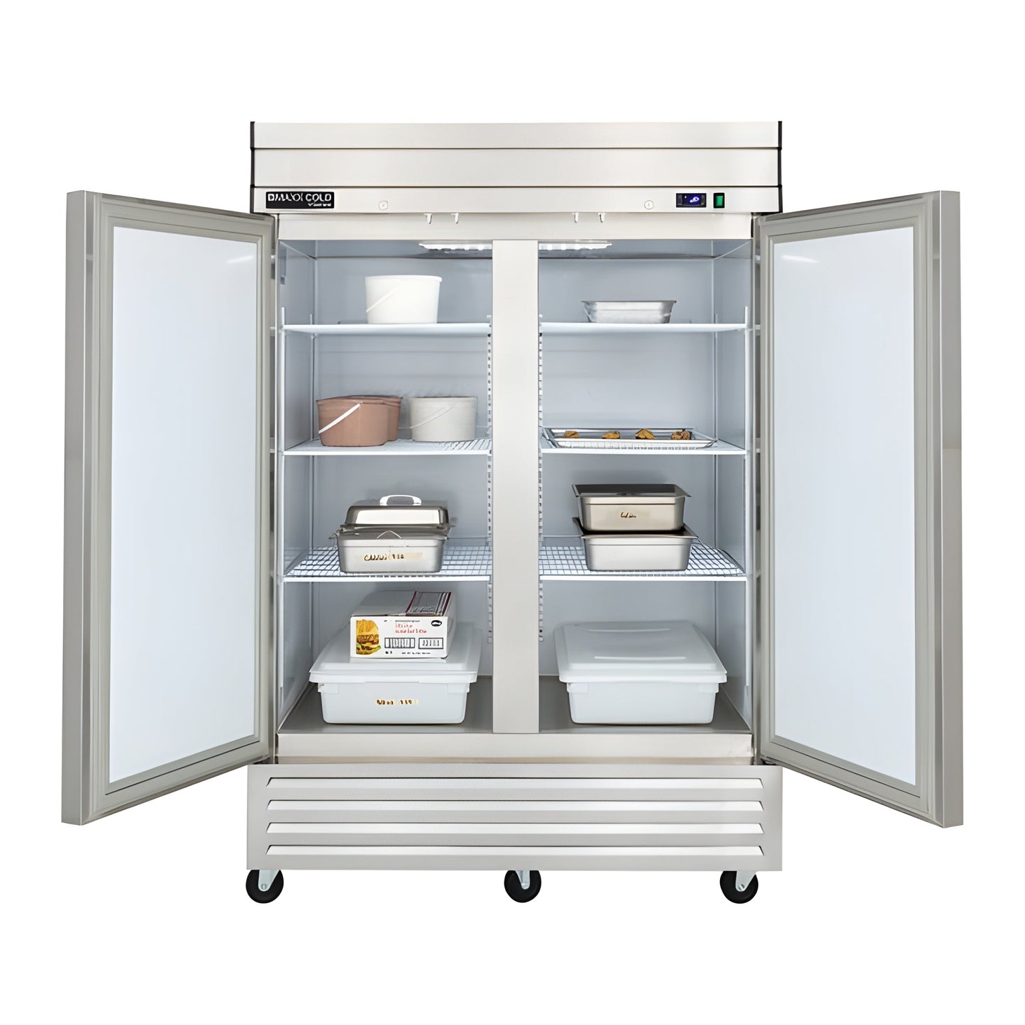 Maxx Cold V-Series 2 Door Reach-In Freezer, Bottom Mount, in Stainless Steel - MVF-49FDHC