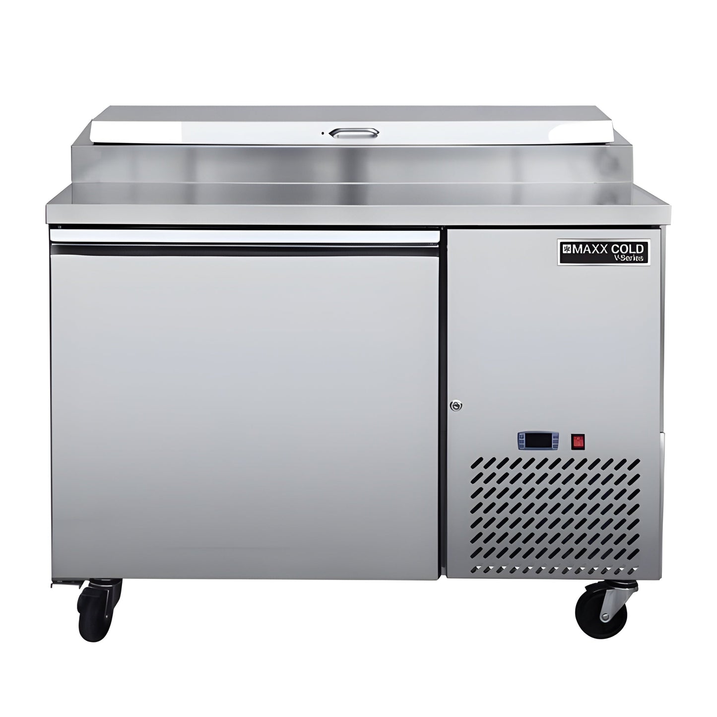 Maxx Cold V-Series 1 Door Refrigerated Pizza Prep Table, in Stainless Steel - MVPP50HC