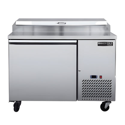 Maxx Cold V-Series 1 Door Refrigerated Pizza Prep Table, in Stainless Steel - MVPP50HC