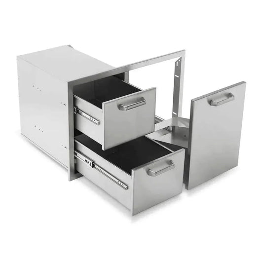 Quivira 32" Combo Trash/Propane Rollout with Two Drawers - 12039564