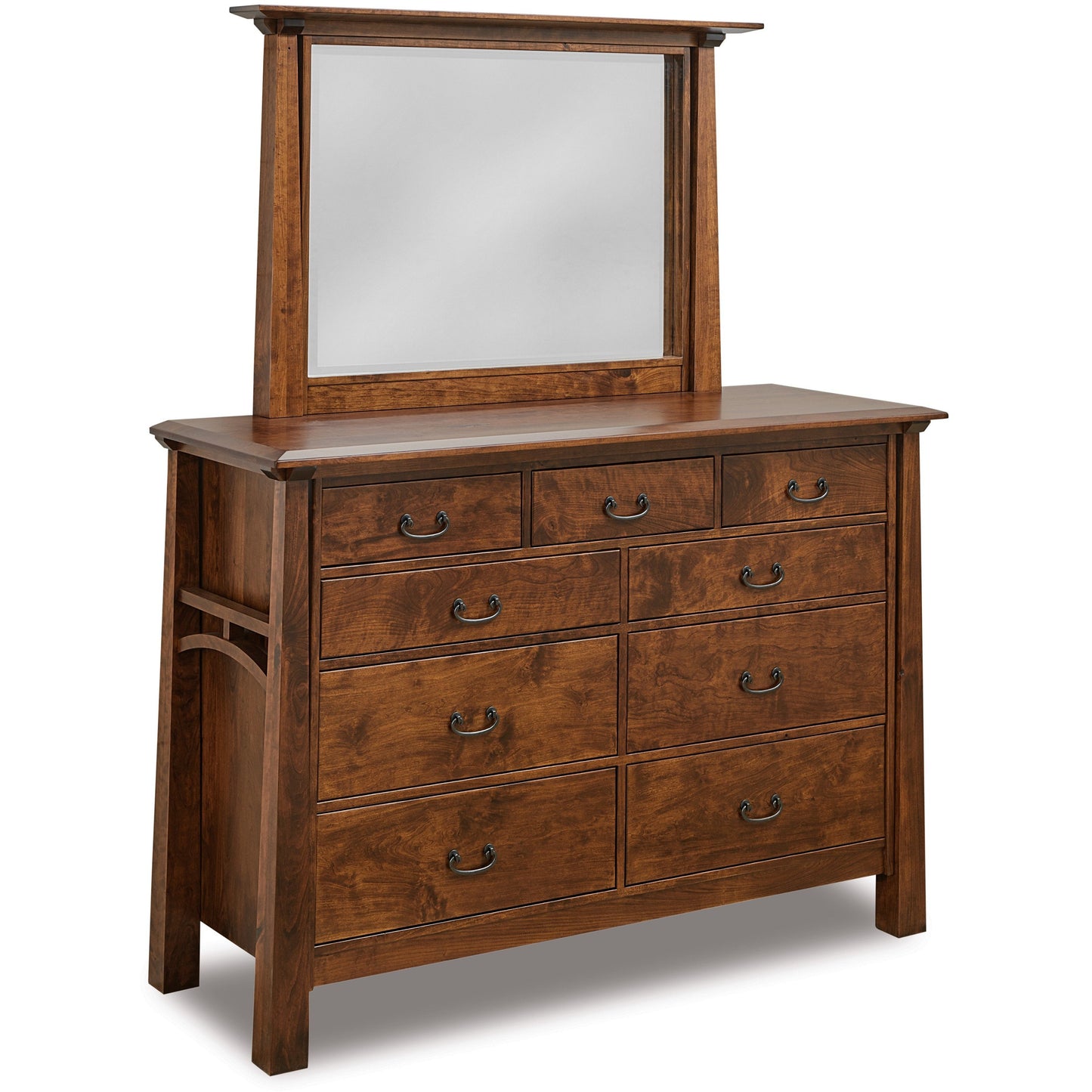 QW Amish Artesa 9 Drawer Dresser with Optional Beveled Mirror - 105R-JRA-057