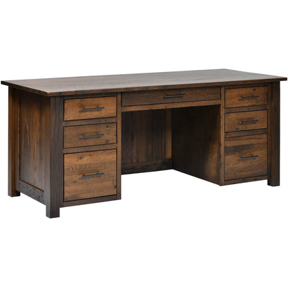 QW Amish Bozeman Reclaimed 72" Executive Desk - 857W-1401