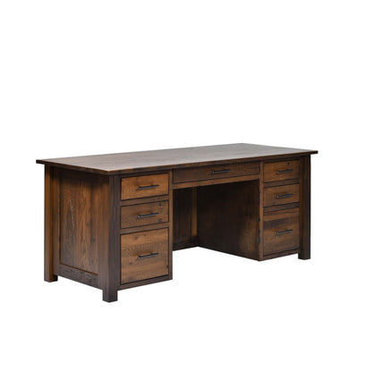 QW Amish Bozeman Reclaimed 72" Executive Desk - 857W-1401