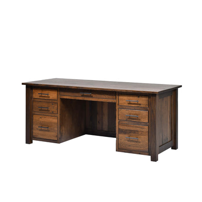 QW Amish Bozeman Reclaimed 72" Executive Desk - 857W-1401