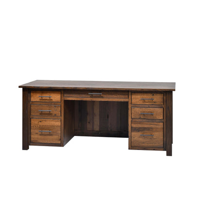 QW Amish Bozeman Reclaimed 72" Executive Desk - 857W-1401