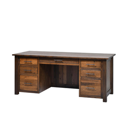 QW Amish Bozeman Reclaimed 72" Executive Desk - 857W-1401