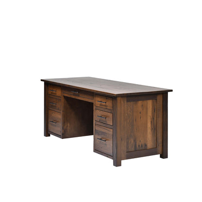 QW Amish Bozeman Reclaimed 72" Executive Desk - 857W-1401