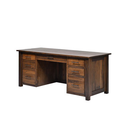 QW Amish Bozeman Reclaimed 72" Executive Desk - 857W-1401