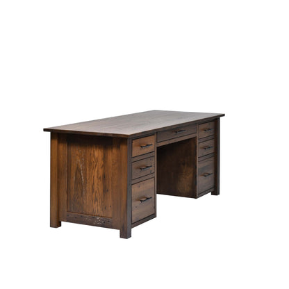 QW Amish Bozeman Reclaimed 72" Executive Desk - 857W-1401