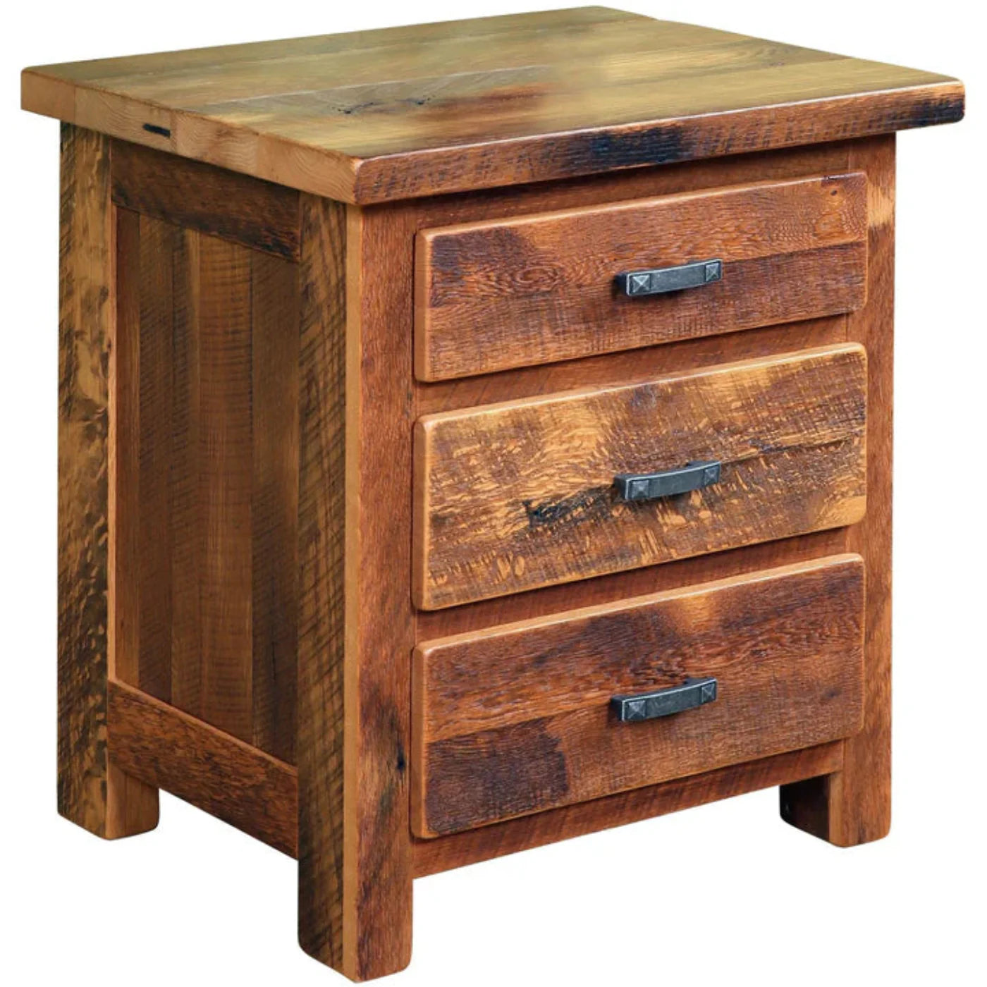 QW Amish Farmhouse Reclaimed Barnwood Nightstand - 211B-336-F3DN