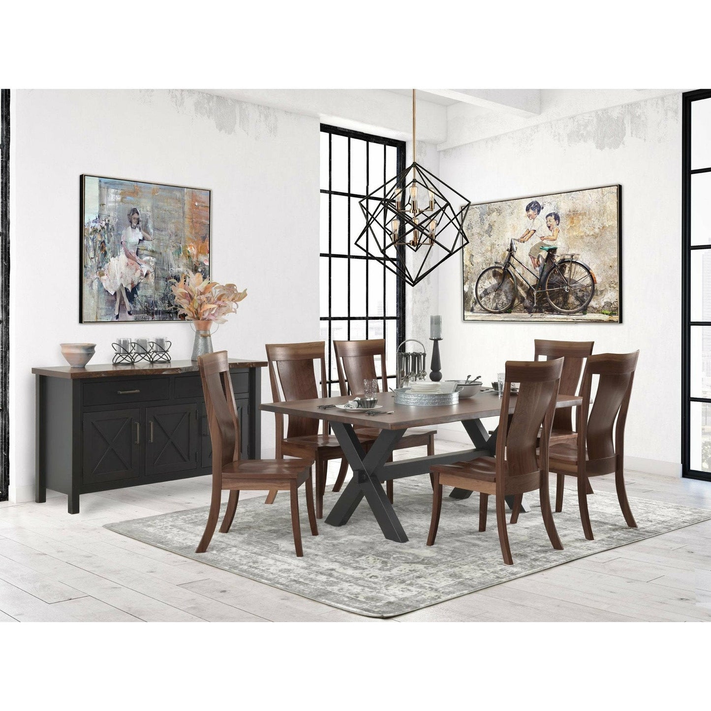 QW Amish Manhattan Live Edge Table - 371Y-MANHATTAN