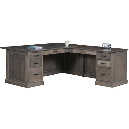 QW Amish Modern L-Shape Desk with Optional Hutch - 162T-UELD