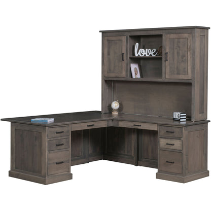 QW Amish Modern L-Shape Desk with Optional Hutch - 162T-UELD