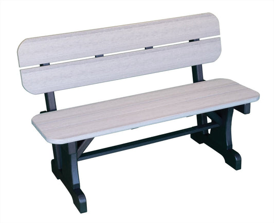 QW Amish Patio Bench w/ Back (choose your size) - 121L-BWB1536