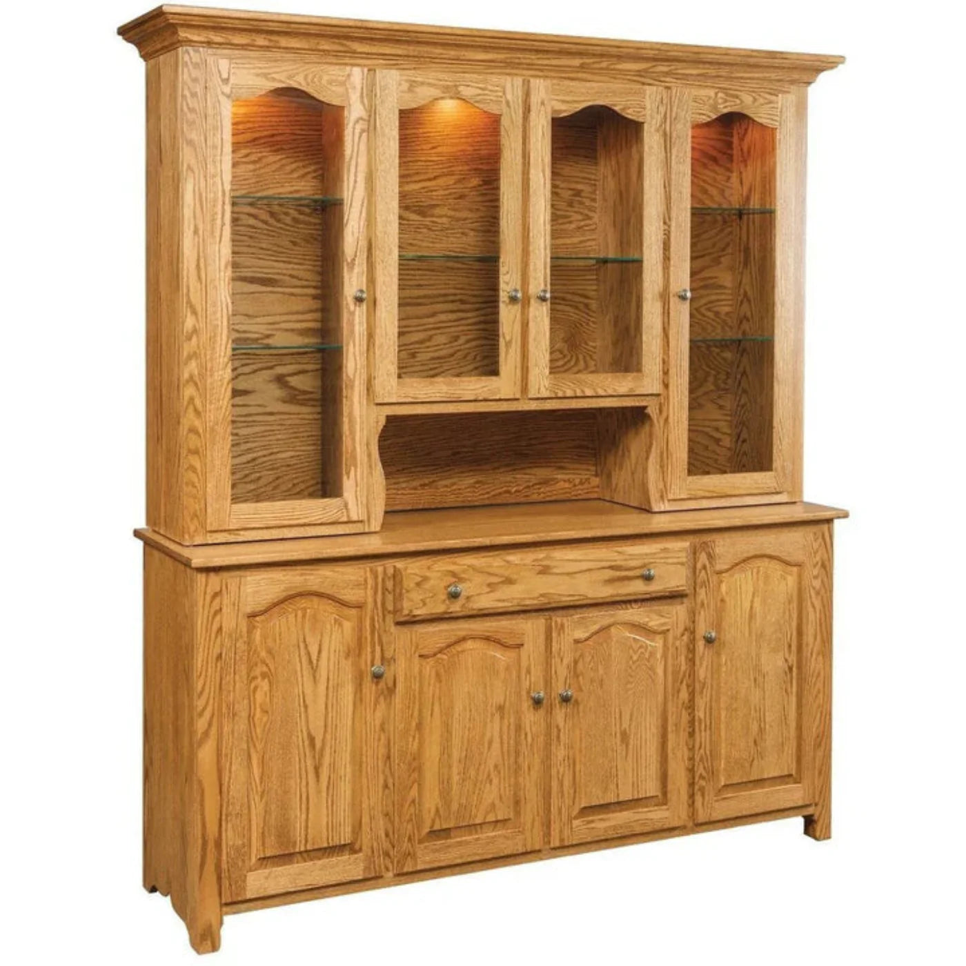 QW Amish Traditional 4 Door Hutch & Buffet - 870K-TRH4(4BB/4TC)